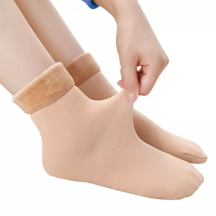 Meia Térmica Feminina - Kit Com 3 Meia Nuvem Pés Quentinhos Lanus Store Meia Térmica Kit 3 Cor De Pele 
