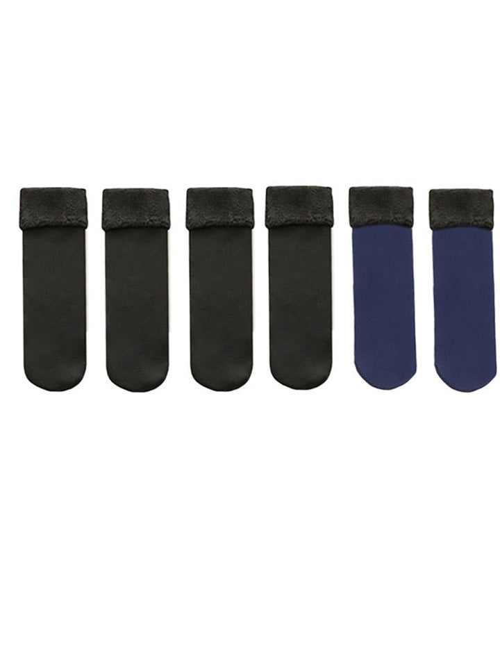 Meia Térmica Kit Com 3 Meia Nuvem Pés Quentinhos Lanus Store 2 x black-1 x blue 