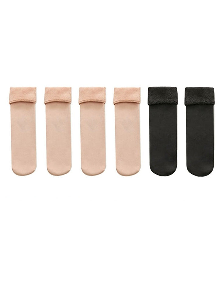Meia Térmica Kit Com 3 Meia Nuvem Pés Quentinhos Lanus Store 2 x skin-1 x black 