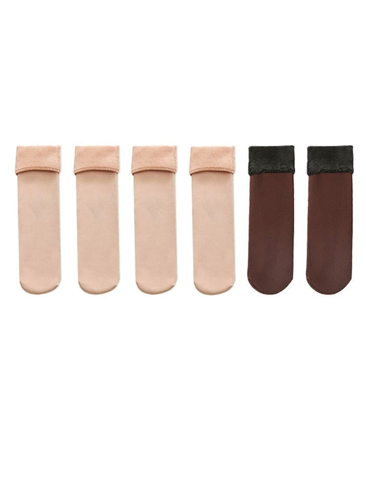 Meia Térmica Kit Com 3 Meia Nuvem Pés Quentinhos Lanus Store 2 x skin-1 x brown 