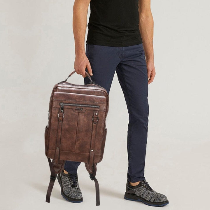 Mochila Jeep Casual de Couro - Bolsa Para Viagem, Notebook Lanus Store 