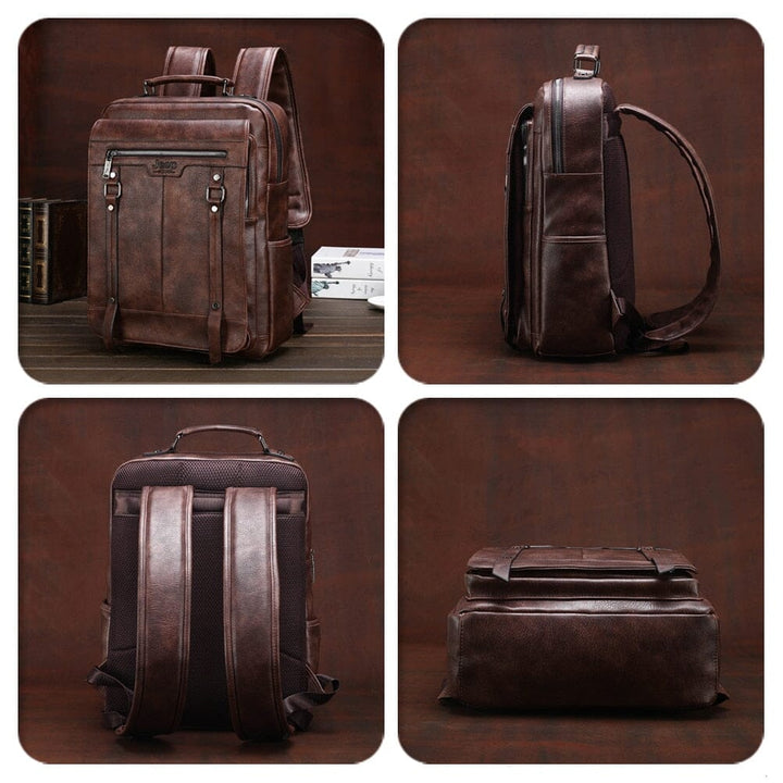 Mochila Jeep Casual de Couro - Bolsa Para Viagem, Notebook Lanus Store 