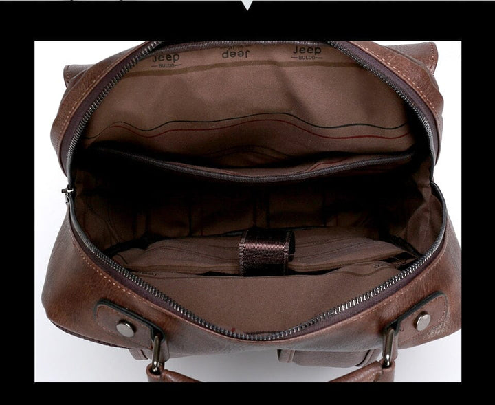 Mochila Jeep Casual de Couro - Bolsa Para Viagem, Notebook Lanus Store 
