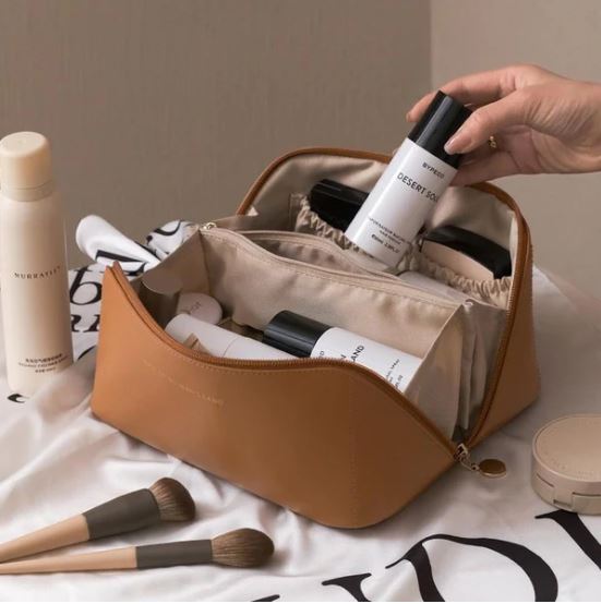 Necessaire Grande Beauty Organizadora Feminina Lanus Store Necessaire Feminina Marrom 