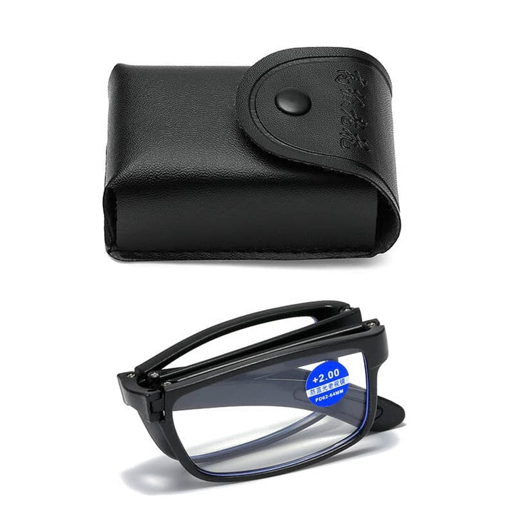 Óculos Dobrável de Grau Para Leitura - Feminino e Masculino Lanus Store Óculos Dobrável Inteiro Preto +100 