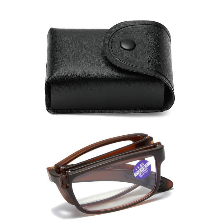 Óculos Dobrável de Grau Para Leitura - Feminino e Masculino Lanus Store Óculos Dobrável Marrom +100 