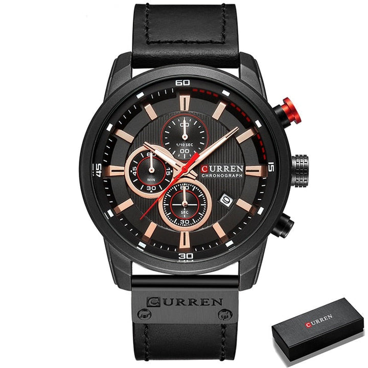 Relógio Curren Original Cronógrafo Masculino Lanus Store Preto 