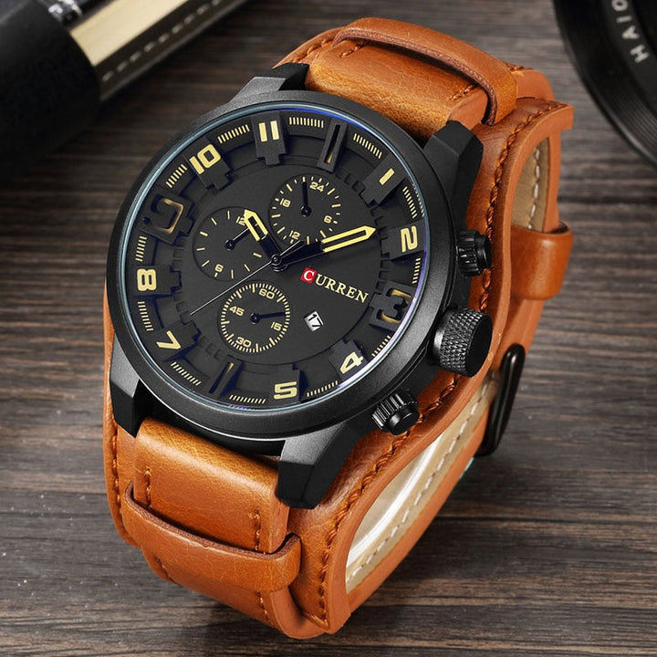 Relógio Curren Original Masculino de Couro Lanus Store 