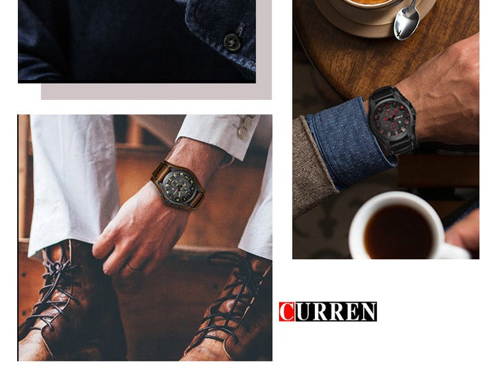 Relógio Curren Original Masculino de Couro Lanus Store 