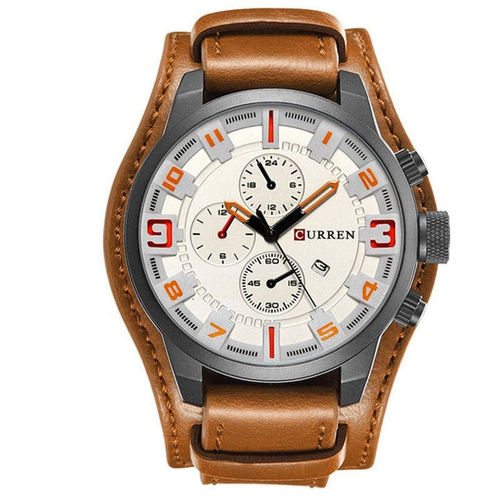 Relógio Curren Original Masculino de Couro Lanus Store 