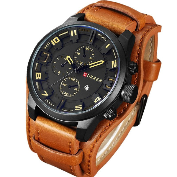 Relógio Curren Original Masculino de Couro Lanus Store 