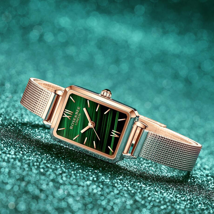 Relógio De Pulso Quadrado Feminino Quartzo Com Pulseira Lanus Store 