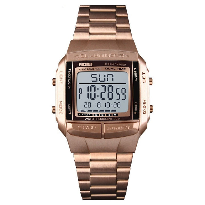 Relógio SKMEI Original Militar Esportivo Digital Lanus Store Dourado Rose 
