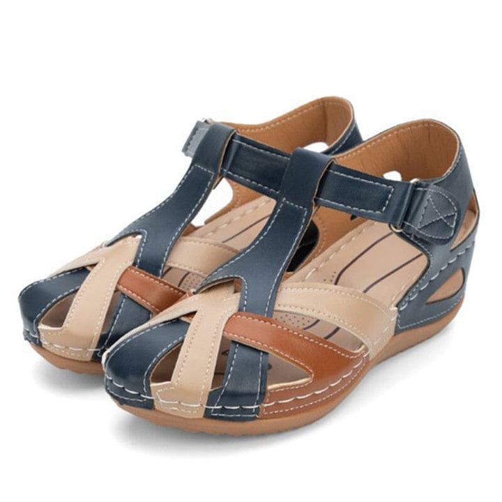 Sandália Feminina Confort - Com Salto Baixo Confortável Lanus Store Sandália Salto Baixo Azul 33 